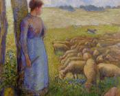卡米耶 毕沙罗 : Shepherdess and Sheep